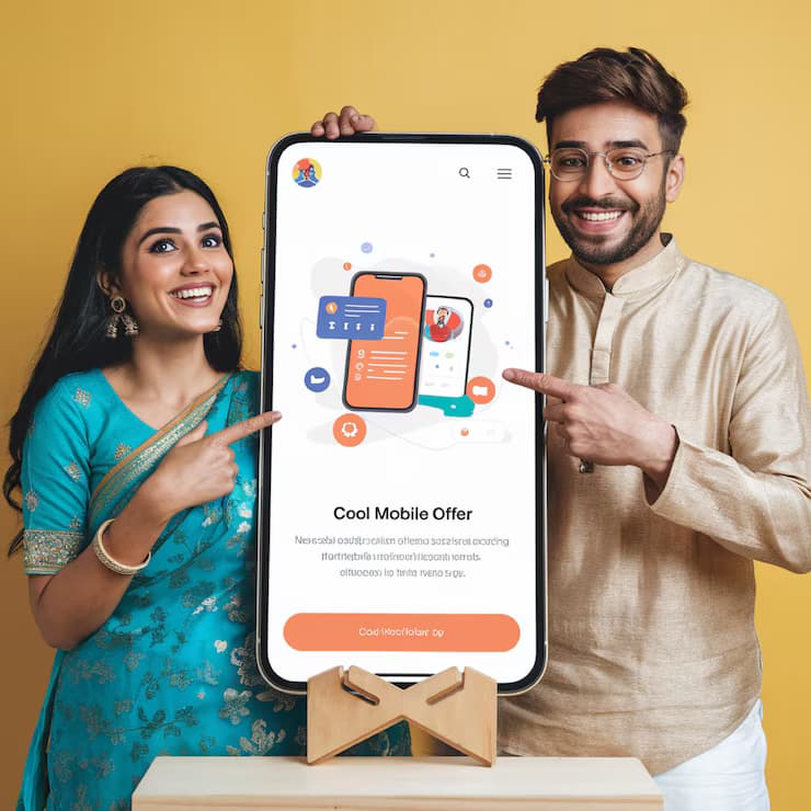 Person engaging with mobile app